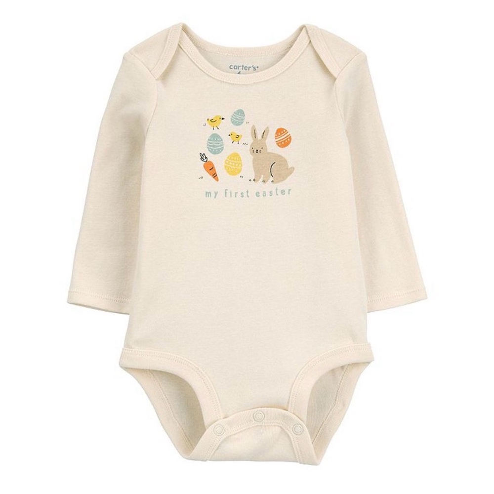 Carter's Cream Baby Onesie with Easter Bunny Design